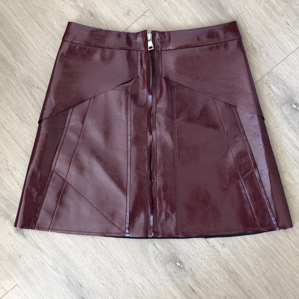 Storets patent leather mini skirt